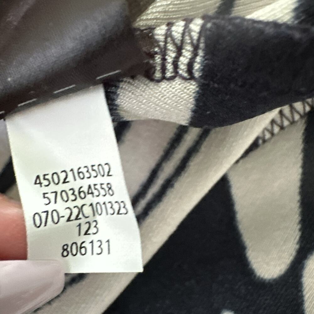 Chicos Dress 2 Womens Large Black Beige Maxi Slinky Stretch Artsy Resort Travel - Picture 5 of 10